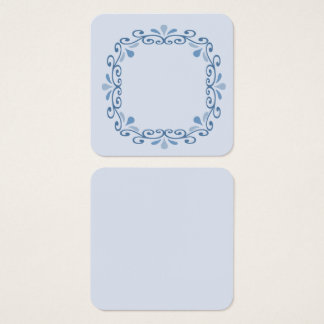 Wreath border design in blue tones