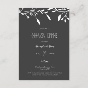 Wreath chalkboard rehearsal dinner invitations