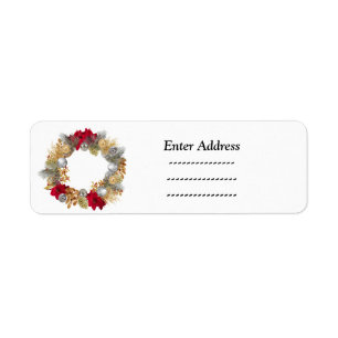 wreath Christmas  address label Sticker