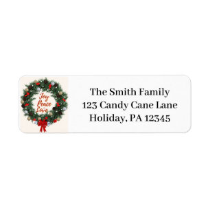 Wreath Christmas Address Labels
