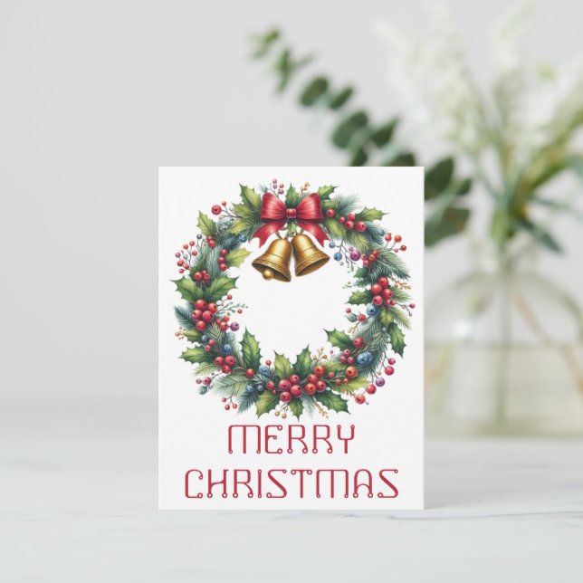 Wreath Christmas Card (Standing Front)