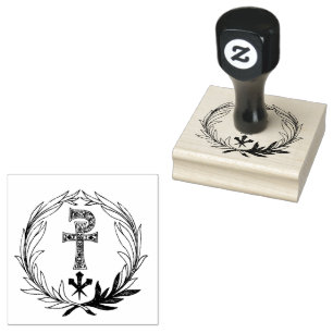 Wreath Cross and Nails of Jesus Rubber Stamp