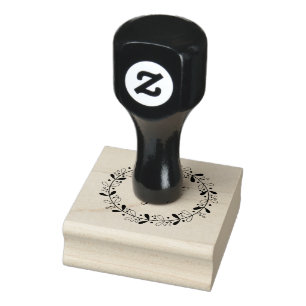 Wreath design thank you rubber stamp