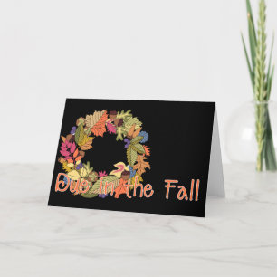 Wreath Due this Fall Pregnancy Announce Card