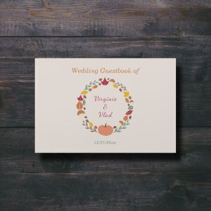 Wreath & Fall Wedding Guest Book