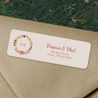 Wreath & Fall Wedding Return address label
