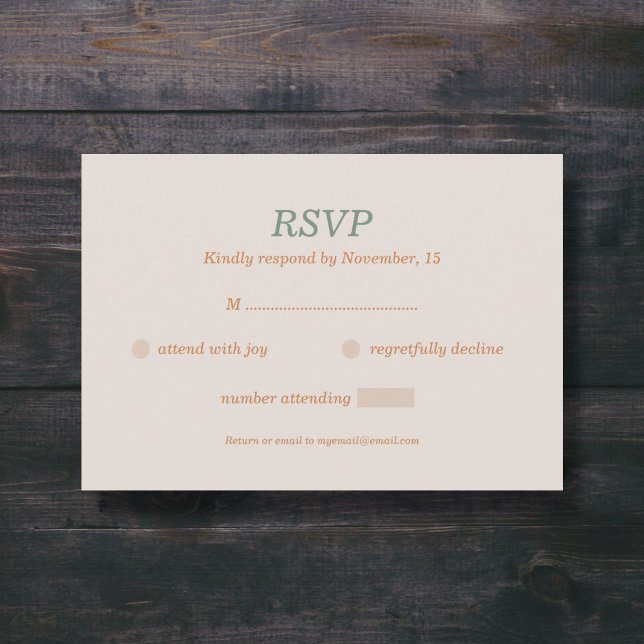 Wreath & Fall Wedding RSVP Card (Wreath & Fall Wedding RSVP Card - Front)