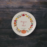 Wreath & Fall Wedding Sticker<br><div class="desc">Fall Wedding Sticker for your letters. It comes with an autumn wreath and its maple,  beech,  oak and hazel leaves,  mushroom,  acorn,  pumpkin,  chestnuts and walnuts for a magical day on the theme of nature and the forest!</div>