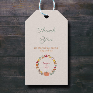 Wreath & Fall Wedding Thank You Gift Tags