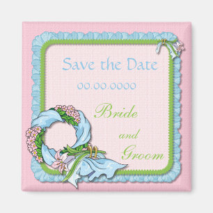 Wreath & Lillys Save the Date Wedding Favour Magne Magnet