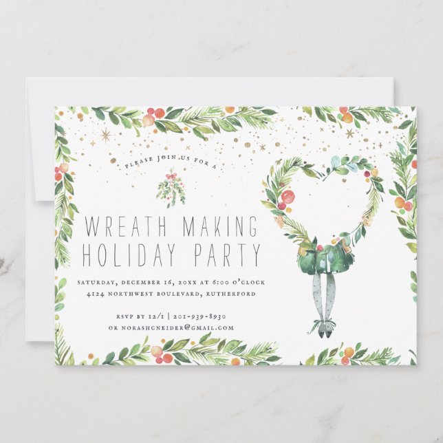 Wreath Making | Holiday Party Invitation (Front)