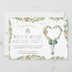 Wreath Making Holiday Party Invitation