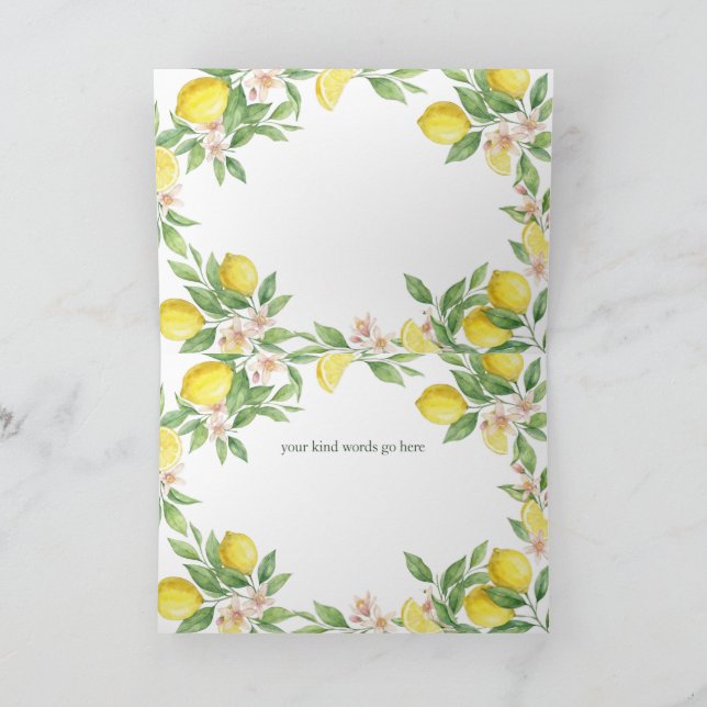 Wreath Mediterranean thank you Bridesmaid card (Inside)