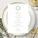 Wreath Monogram Wedding Menu Cards Green Sage<br><div class="desc">A simple chic calligraphy wedding menu card. I do offer a free customisation service,  if you have any questions or special requests,  please feel free to contact me.</div>