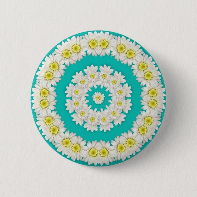 Wreath of Daisies 6 Cm Round Badge (Front)