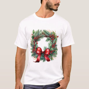 Wreath of Grace – Watercolor Holiday Charm T-Shirt