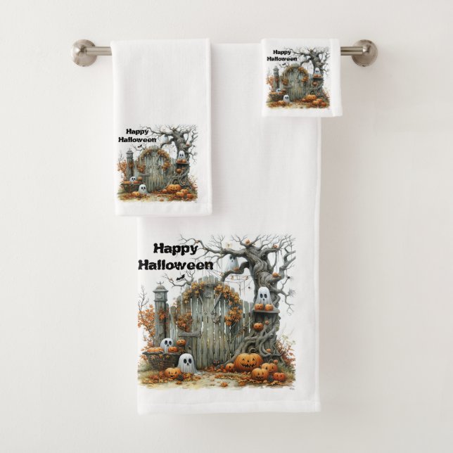 Wreath of Whispers – The Gate That Greets the Dead Bath Towel Set (Insitu)