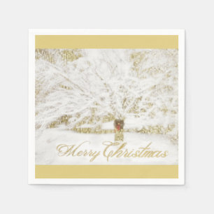 Wreath on Snow Tree Napkin