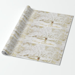Wreath on Snow Tree Wrapping Paper