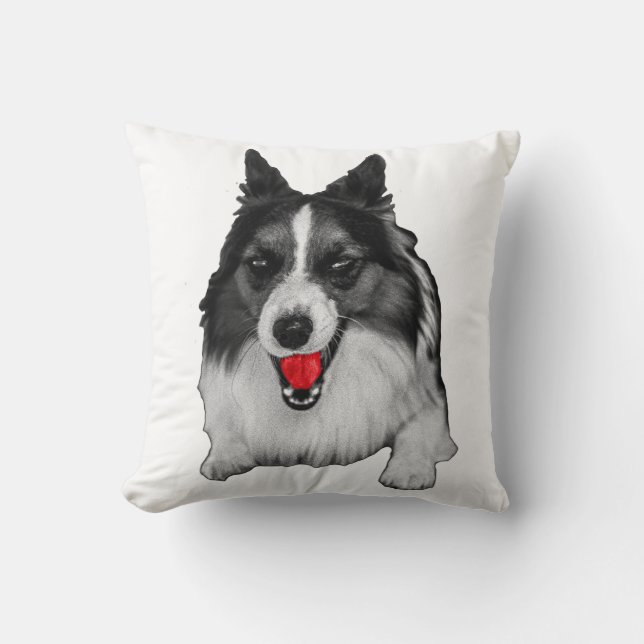 Wreath‑Side Corgi Accent Cushion (Front)