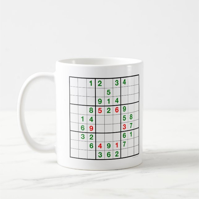 Wreath Sudoku with downloadable puzzle Mug (Left)