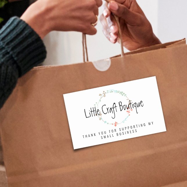 Wreath Thank You For Supporting My Small Business Rectangular Sticker (Wreath Thank You For Supporting My Small Business Rectangular Sticker)