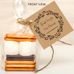 Wreath Thank You For Your Business Insert QR Code  Favour Tags