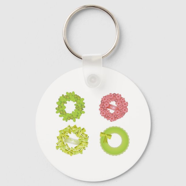 wreath-vector-10021501-large key ring (Front)