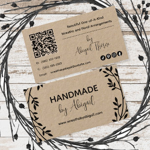 Wreath Vines Handmade   Handcrafted Business Card