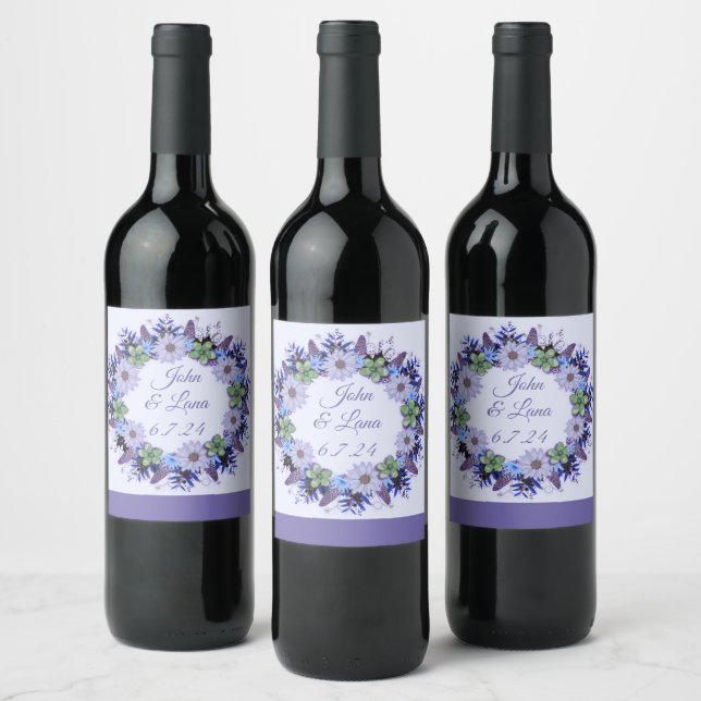 Wreath Wedding Flowers Floral Arrangement Sticker (Bottles)