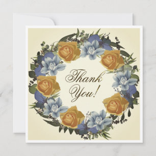 Wreath Wedding Flowers Floral Vector Thank You Invitation