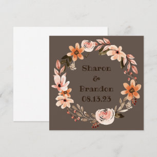 Wreath Wedding Flowers Floral Vector Thank You Invitation