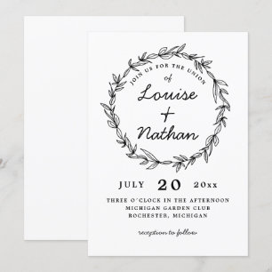 wreath wedding invitation
