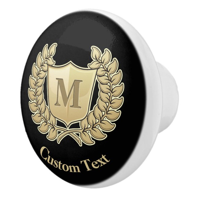 Wreath with Shield Ceramic Knob (Right)