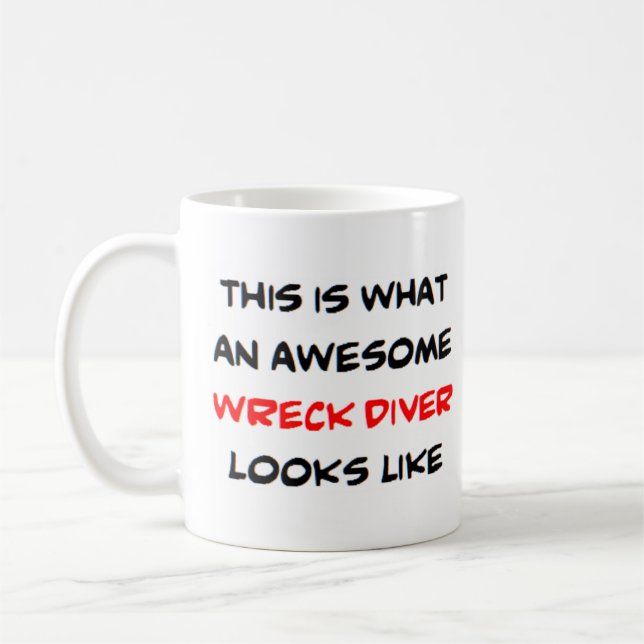 wreck diver, awesome coffee mug (Left)