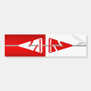 Wreck Diving (Line Markers) Bumper Sticker