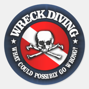 Wreck Diving (Skull) Classic Round Sticker