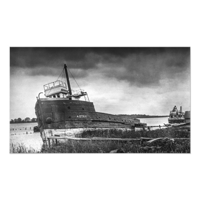 Wreck of the Great Lakes Steamer Aztec Photo Print (Front)