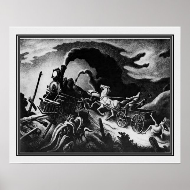 "Wreck of the Old '97" by Thomas Hart Benton 16x20 Poster (Front)
