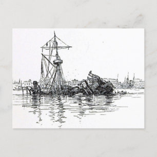 Wreck of the U.S.S. Maine Postcard