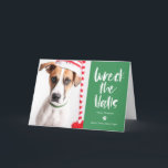 Wreck The Halls Editable Colour Pet Holiday Card<br><div class="desc">Celebrate the season with this modern and stylish card from Berry Berry Sweet. Visit our website: www.berryberrysweet.com to learn more about us and what we offer. Matching items and more design options are available at our store. Design colours can be customised! Click "Customise Further" to change the design colours.</div>