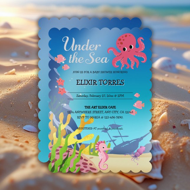 Wreckage Under the Sea Baby Shower Invitation (Creator Uploaded)