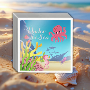 Wreckage Under the Sea Baby Shower Napkin