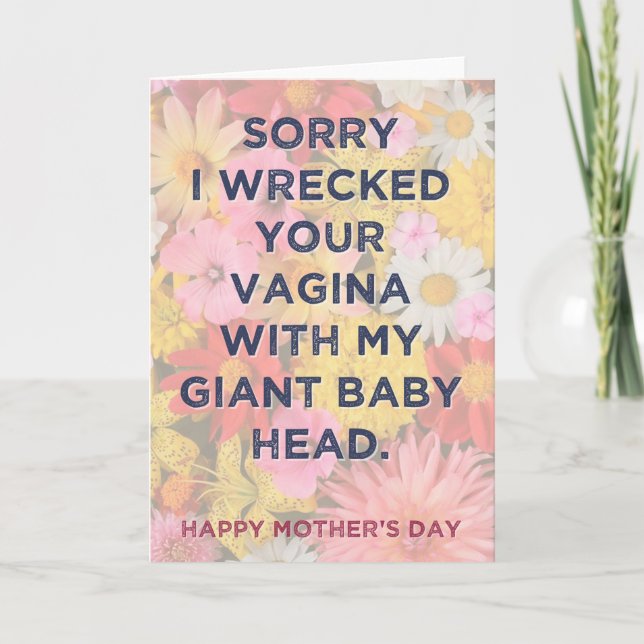WRECKED - funny Mother's day card (Front)