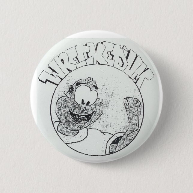 Wrecked 'Um Melvin Circle Logo Button (Front)