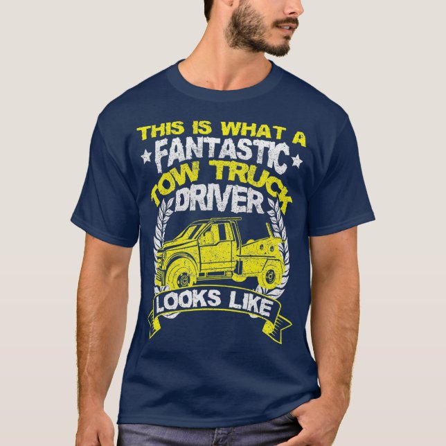 Wrecker Breakdown Recovery  Towing Tow Truck T-Shirt (Front)