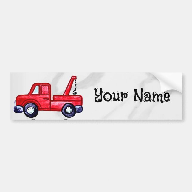 Wrecker Tow Truck Bumper Sticker (Front)