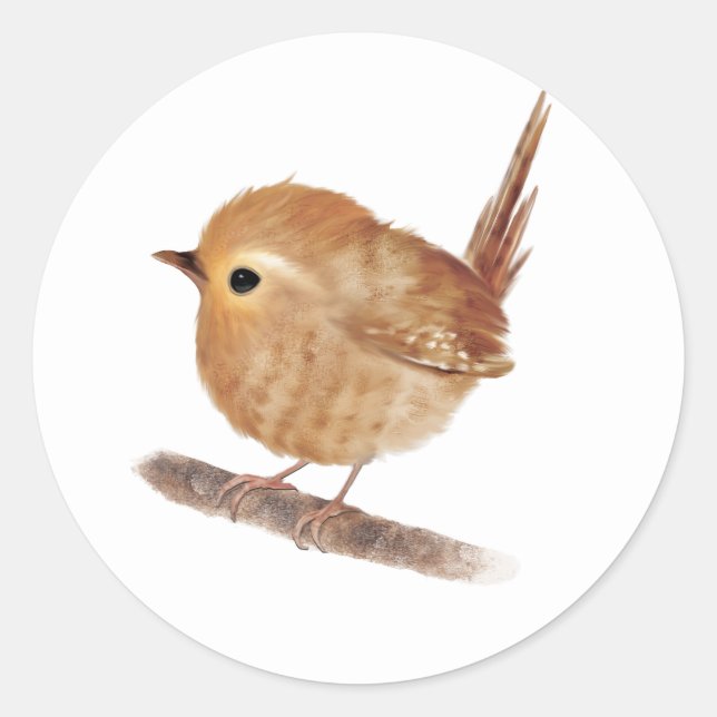 Wren Bird Personalised  Classic Round Sticker (Front)
