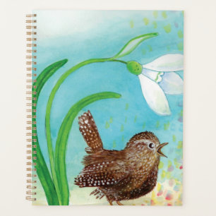 Wren Bird Sing at Dawn In the Spring Planner