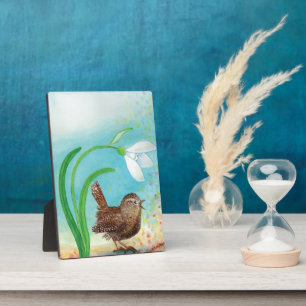 Wren Bird Sing at Dawn In the Spring  Plaque